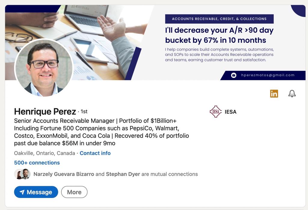 Henrique LinkedIn after