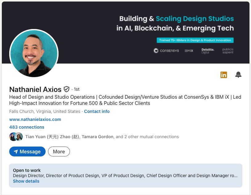 Nathaniel LinkedIn after